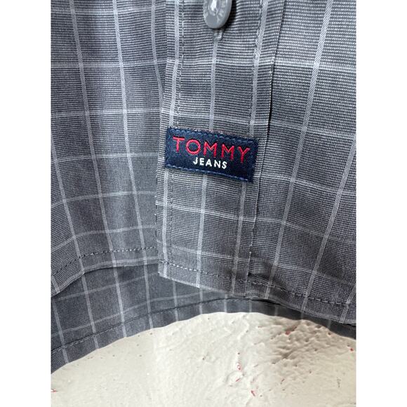 Tommy By Tommy Hilfiger Men's Gray Long Sleeve Button Up Check Size Large - Picture 3 of 5